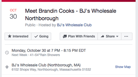 BJ's P&G 'Meet an NFL Star' Facebook Page